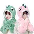 thumbnail image 1 of Godderr Baby Kids Winter Hats for Boys Girls Warm Polar Fleece Hat Scarf,Toddler Cute Cartoon Windproof Hooded Scarf Thick Fleece Cap for 2-8Y, 1 of 7