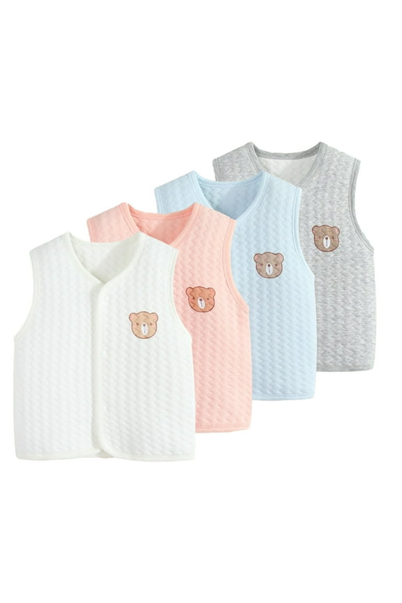Baby Newborn V Neck Vest for Girls Boys Sleeveless Vest Cotton Warm Winter Autumn Comfortable Coat for 3M-3Y