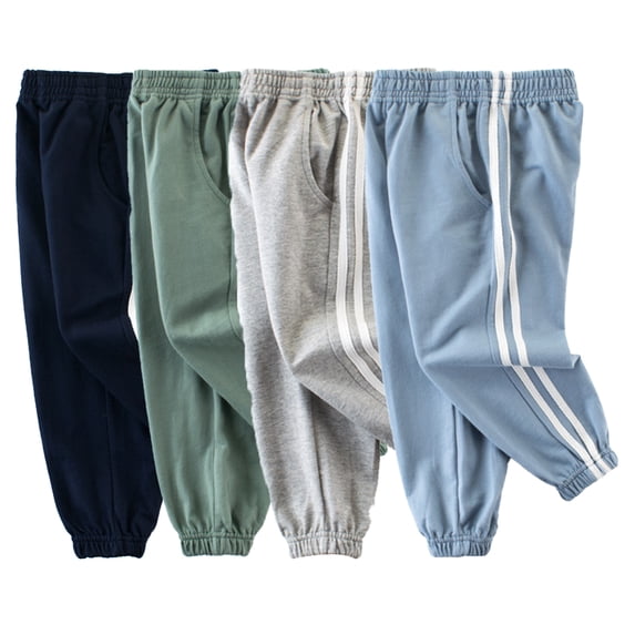 Godderr Baby Stripe Jogger Pants Kids Boys Cotton Sweatpants Casual Toddler Long Pants Winter Autumn Fashion Trousers for 1-8Y