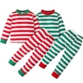thumbnail image 1 of Godderr Baby Toddler Christmas Pajama Set for Girls Boys,Autumn Winter Soft Cotton Pajamas Outfits Set 2 Piece Baby Striped Pajamas Sleepwear Set 1-13 Years Old, 1 of 9