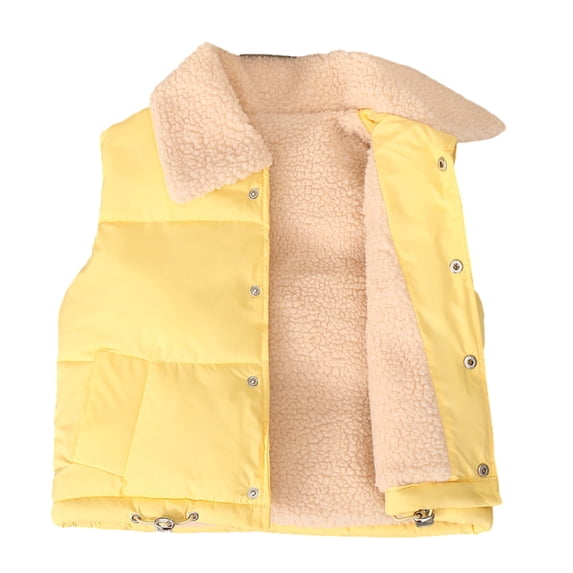 Godderr Baby Toddler Fleece Vest for Girls Boys Warm Sleeveless Jacket Zipper up Outerwear Winter Fall Lapel Coats Cinch Waist Vest with Pockets for 1-10Y Kids Toddler Baby