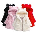 thumbnail image 1 of Godderr Baby Toddler Girls Ears Hoodie Jacket,Kids Girls Fall Winter Cotton Cardigan Jacket,Long Sleeve Zipper Coats with Hooded for 9M-8Y, 1 of 5