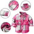 thumbnail image 1 of Godderr Baby Toddler Plaid Shirt for Girls Boys ,Newborn Flannel Button down Shirt Jacket with Pockets Kids Autumn Spring Thickened Clothes for 6M-9Y, 1 of 7