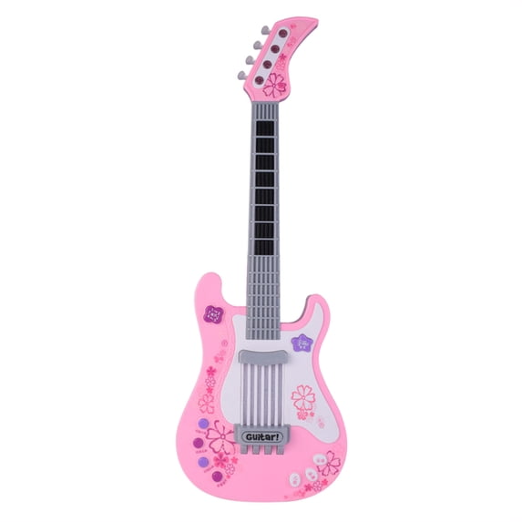 Godderr Baby Toddler Toys 22.4*7.9*1.8in Toddler Mini Ukulele Kids Guitar 3-5th Multifunctional Induction Guitar Toy-Pink