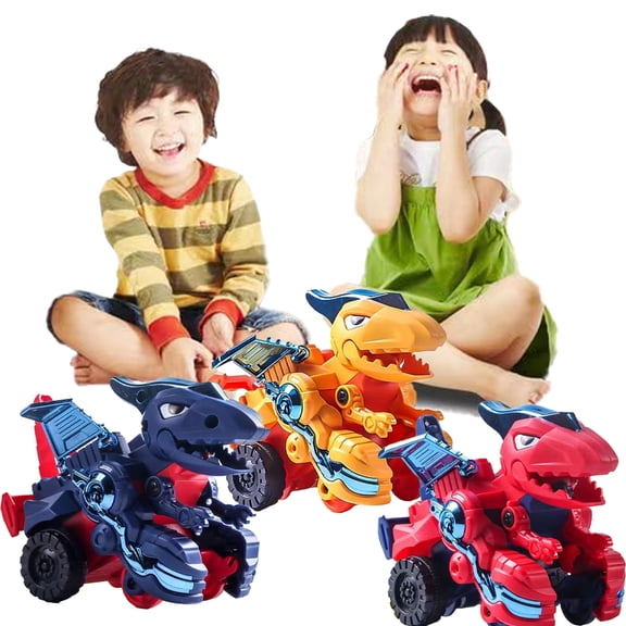 Godderr Boys Dinosaur Deformation Car Toys for Kids Toddler,Inertia Crash Car Toys,Crash Deformation Car Toys for 3+ Years Old Boys Car Toys