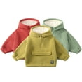 thumbnail image 1 of Godderr Boys Girls Autumn Winter Sweatshirt for Baby Kids 2-8Y Hooded Fleece Sweatsuit Toddler Solid Casual Hoodie Sweater Pullover, 1 of 8