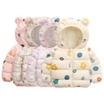 thumbnail image 1 of Godderr Boys Girls Cartoon Print Down Cotton Coats for Kids Baby Ears Hooded Winter Jacket Windproof Cotton Coat Tops for 1-7 Years, 1 of 6