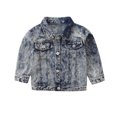 thumbnail image 1 of Godderr Boys Girls Denim Jacket for Kids Toddler Baby Long-Sleeved Cotton with Pocket Spring Autumn Casual Top for 1-6Y Simple Outerwear Jacket, 1 of 1