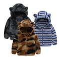thumbnail image 1 of Godderr Boys Girls Ear Fleece Ear Jacket for Newborn Baby Hooded Coat Zipper Shirt Outwear Winter Jacket Tops 9M-5Y, 1 of 9