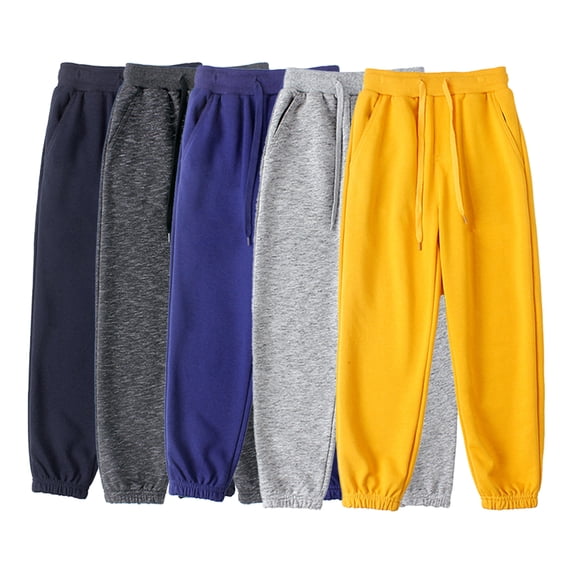 Godderr Boys Girls Solid Color Sweatpants Toddler with Pockets Sweat Pants Kids Spring Autumn Casual Sweatpants for 4-12 Years