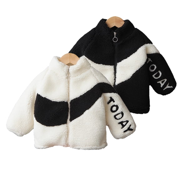 Godderr Boys Girls Winter Lamb Fleece Coats Jacket for Baby Infant Zipper Thickened Outerwear for Toddlers Newborn 9 Months-4 Years