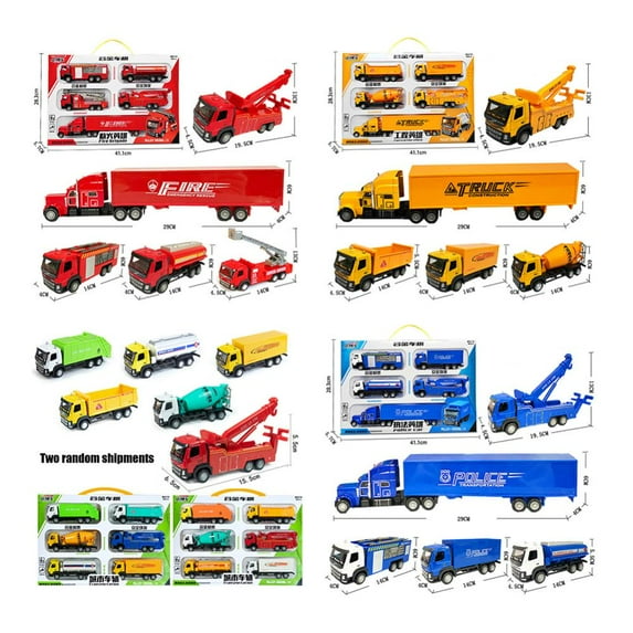 Godderr Boys Small Construction Toys Alloy Construction Car Toy Set Skidding Car Model Toys 5PCS