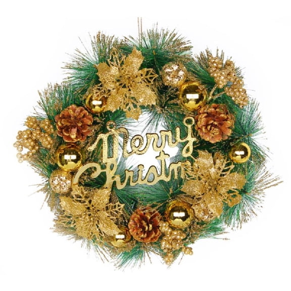 Godderr Christmas Flower Rattan Circle Door Decoration Hotel Simulation Christmas Letter Wreath Mall Rattan Decorations 11.8inch