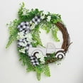 thumbnail image 1 of Godderr Christmas Truck Wreath, Fall Wreaths For Front Door Outside, 13.78inch Farmhouse Wreath Rustic Autumn Thanksgiving Car Wreath, 1 of 1