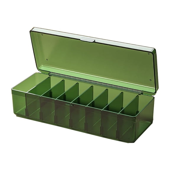 Godderr Data Cable Desktop Organizer Removable Compartment Dustproof Storage Box (Green)10.4x3.9x3in