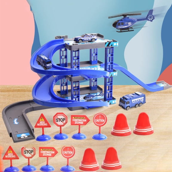 Godderr Double Decker Rail Car Kids Toy Car DIY Track Car Gift