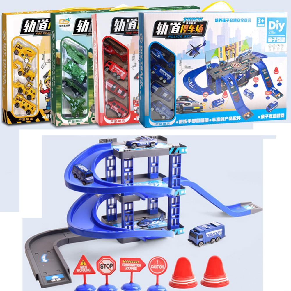 Godderr Double Decker Rail Car Kids Toy Car DIY Track Car Gift ...