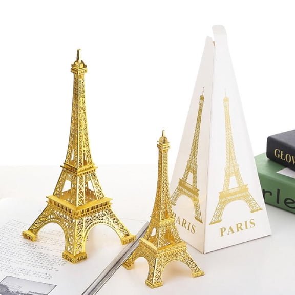 Godderr Eiffel Tower Statue Decor Alloy Metal for Placement , Bookshelves Tabletop, Decorative Items 9.84inch