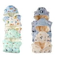 thumbnail image 1 of Godderr Girls Boys Cartoon Cotton Coats for Toddler Baby 1-7Y Winter Fall Fleece Down Outwears with Bear Ears Hodded Thicked Jackets, 1 of 7