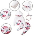 thumbnail image 1 of Godderr Girls Crushed Flower Sweatshirt Set Baby Hooded Jogging Tracksuit Set Winter Long Sleeve Fleece Sweatsuit Set 2PCS Newborn Pullover Tops+pants, 1 of 8