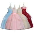thumbnail image 1 of Godderr Girls Flower Princess Dress for Kids Princess Dress Wedding Bridesmaid Pageant Party Formal Long Dress Big Little Princess Birthday Bowknot Puffy Tulle Sleeveless Dresses for 5-12Y, 1 of 7