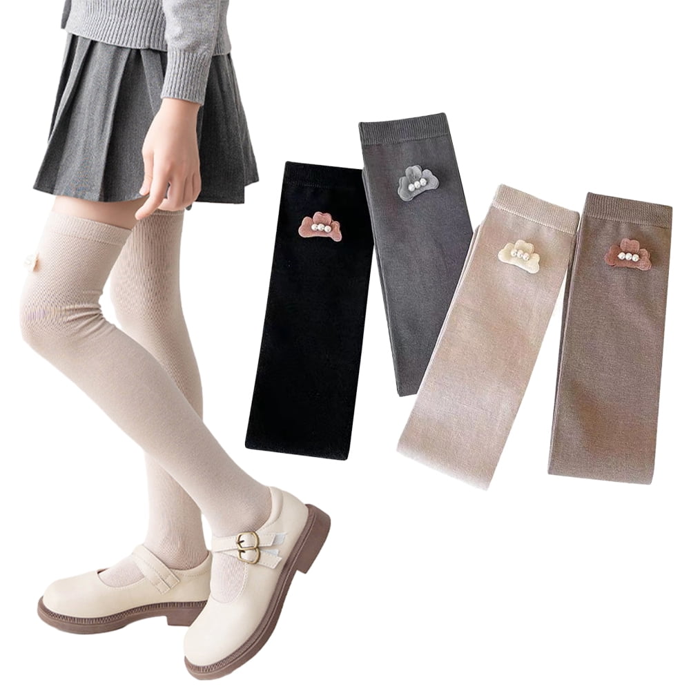 Godderr Girls Knee High Socks for Kids,Toddler Knee Socks Uniform Socks ...