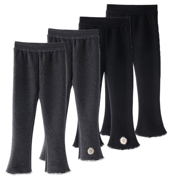 Godderr Girls Thickened Flare Leggings for Kids Baby Fall Winter Versatile Flare Pants Toddler Solid Colors Bottoms Warm Long Pants Trousers for 1-9 Years Old