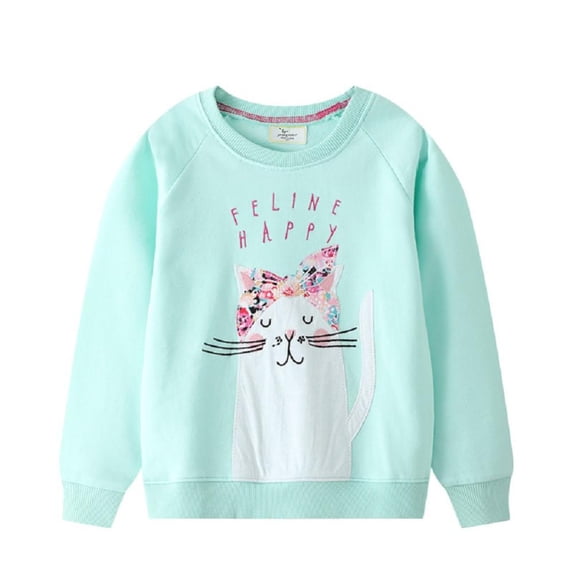 Godderr Kid Toddler Girls Sweatshirt Cotton Casual Skin-Friendly Breathable Printed Pattern for 2-7T