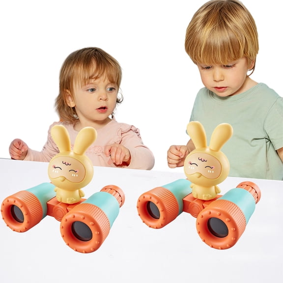 Godderr Kids Baby Binoculars Best Toys,Toddlers High Magnification Compact Binoculars Toys with Cartoon Whistle Toys Telescope for Bird Watching,Travel,Camping