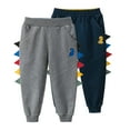 thumbnail image 1 of Godderr Kids Baby Boys Dinosaur Sweatpants Toddler Cotton Jogger Pants Casual Winter Warm Pants for 1-9Y, 1 of 5