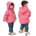 thumbnail image 1 of Godderr Kids Baby Boys Girls Cotton Coat Mid Length Outwear，Boys Girls Winter Hooded Cotton Jackets Toddler Warm Winter Cotton Clothes With Pocket for 2-12Y, 1 of 6