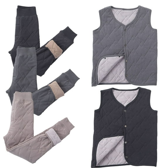 Godderr Kids Baby Boys Girls Fleece Leggings 2-14Y Toddler Thick Cotton Pants Bottoms+Warm Thickened Winter Bottoms Waistcoat