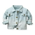 thumbnail image 1 of Godderr Kids Baby Classic Jean Jackets for Toddler Boy Girl Denim Jacket for 3M-10T Gradient Colour Button Flap Denim Jacket Coat Toddler Spring Autumn Jacket, 1 of 5
