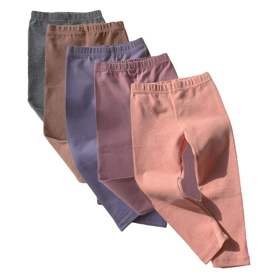Godderr Kids Toddler Boys Girls Leggings Baby Cotton Stretch Pants Solid Color Slim Fit Elastic Pants Newborn Bottoms Versatile Underpants for 6M-10Y