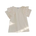 thumbnail image 1 of Qudderr Kids Baby Crewneck Tees Shirt for Girls Ruffle Sleeve Tees Tops Toddler Little Girls Solid Color Summer T-Shirt for 1-9 Years, 1 of 9