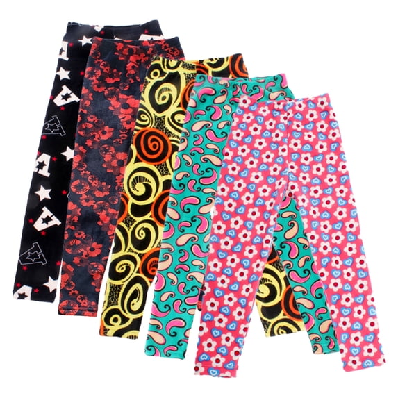 Godderr Kids Baby Fleece Printed Leggings for Girls Toddler Autumn Winter Bottoms Kid Comfortable Thick Warm Long Pants 2-12Y Kid Autumn Wintertights Trousers