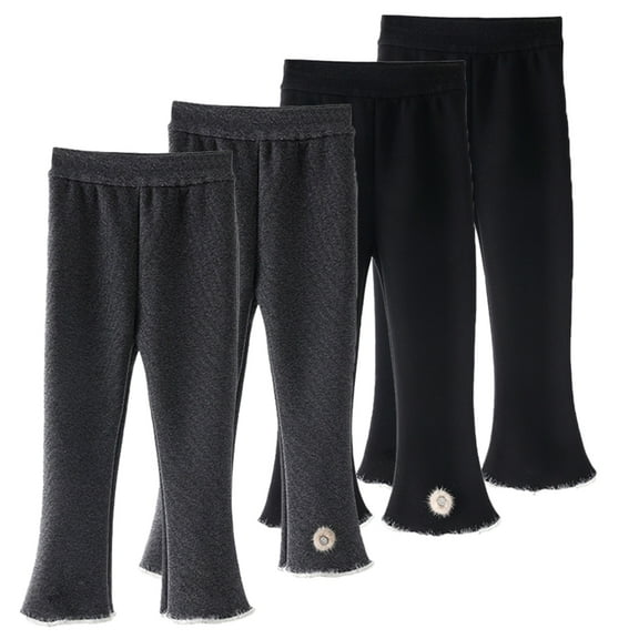 Godderr Kids Baby Girls Flare Pants Fall Winter Soft Flare Leggings Toddler Thickened Bottoms Solid Colors Trousers Versatile Warm Casual Pants 1-9 Years Old