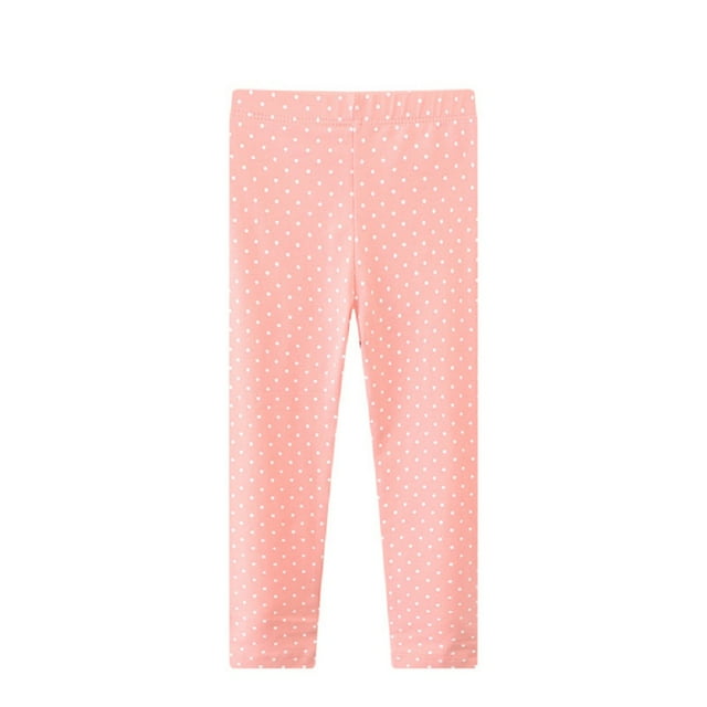 Godderr Kids Baby Girls Outer Wear Leggings Toddler Stretch Solid Color Polka Dot Princess Dress Matching Leggings for 2-7 Years Old