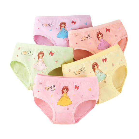 Godderr Kids Baby Girls Soft Cotton Underwear Toddler Baby Cool Breathable Comfort Panty Briefs Toddler Undiesfor 2-12Y (Pack of 4)
