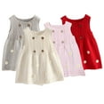 thumbnail image 1 of Godderr Kids Baby Girls Sweater Vest Dress Toddler Knit Waistcoat Dress Solid Warm A-Line Sleeveless Dress Medium Length Sweater Vest Autumn Winter, 1 of 7