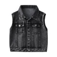 thumbnail image 1 of Godderr Kids Baby Toddler Boys Waistcoat for 4-8Y， Lapel Sleeveless Vest Jacket Cotton Pocket Spring Fall Denim Jacket Top, 1 of 6