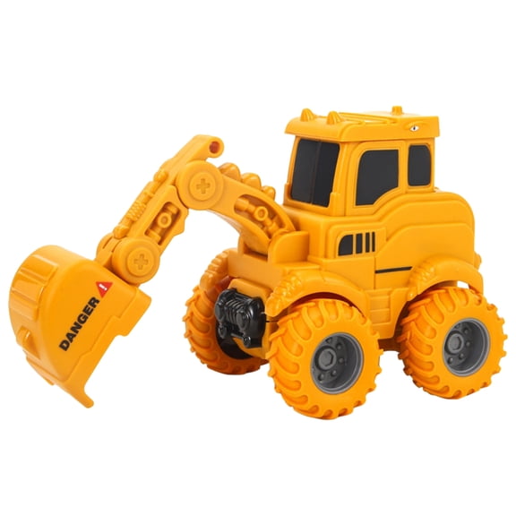 Godderr Kids Baby Toys Simulation Skidding Press Engineering Car Excavator Bulldozer Roller 8.5*3.5*4.5in-Yellow