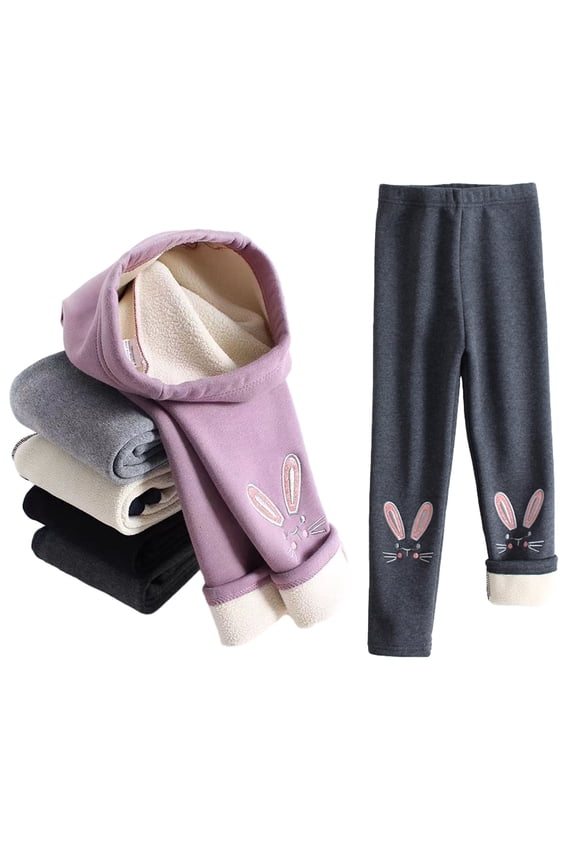 Kids Baby Winter Leggings for Girls Fall Winter Warm Pants Thickened Bottoms Toddler Fleece Lined Tights Stretch Pants,Sizes 1-10Y
