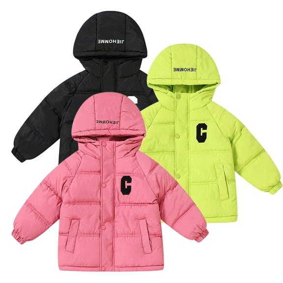 Godderr Kids Baby Winter Puffer Coats Hooded Light Down Outwear Toddler 2-12Y Teen Warm Fashion Mid Length Padded Jacket for Boys Girls