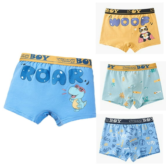 Godderr Kids Boys Boxer Brief for Toddler Baby Underwear Soft Dinosaur Underwear Mix Match Colours Cotton Underwear for 2-18Y