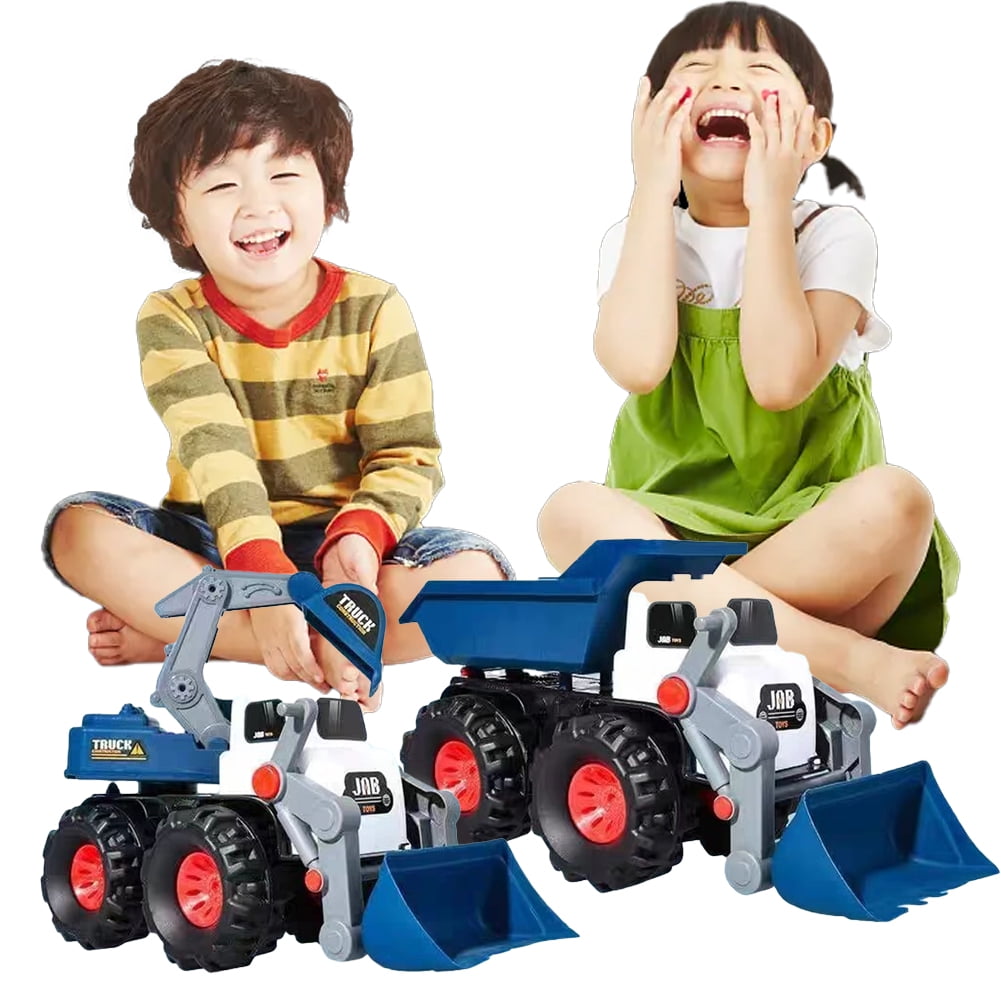 Godderr Kids Boys Large Construction Car Toys Play Truck, Large Digger Vehicle Toys for Boys Learning Building Toys Car