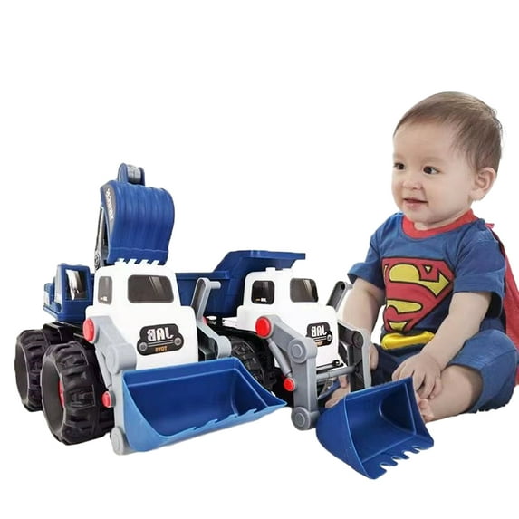 Godderr Kids Boys Large Construction Car Toys Play Truck, Large Digger Vehicle Toys for Boys Learning Building Toys Car