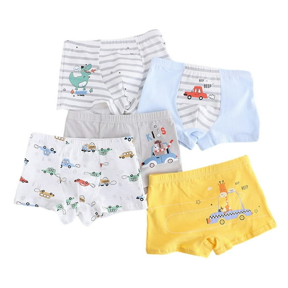 Godderr Kids Boys Soft Underwear for 4PCS Toddler Baby Cotton Underwear for 2-18Y Four Seasons Thin Shorts Cartoon Four Corner Trousers