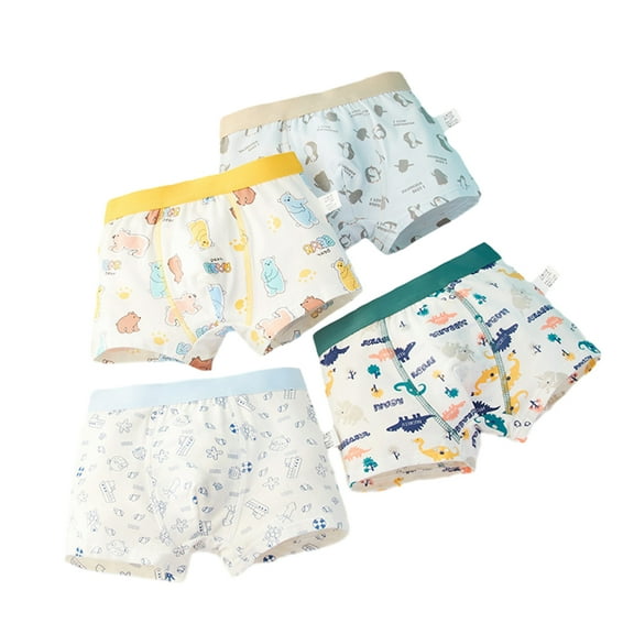 Godderr Kids Boys Underwear 4 Pack Toddler Cotton Boxer Briefs Little Boys Underwear Cotton Boxer Briefs Boys Underwear for 2-12Y