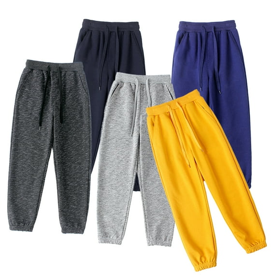 Godderr Kids Fleece Jogger Sweatpants for Boys Girls,Toddler Spring Fall Winter Jogger Pants Solid Color Elastic Waist Casual Pants,Sizes 4T-12T